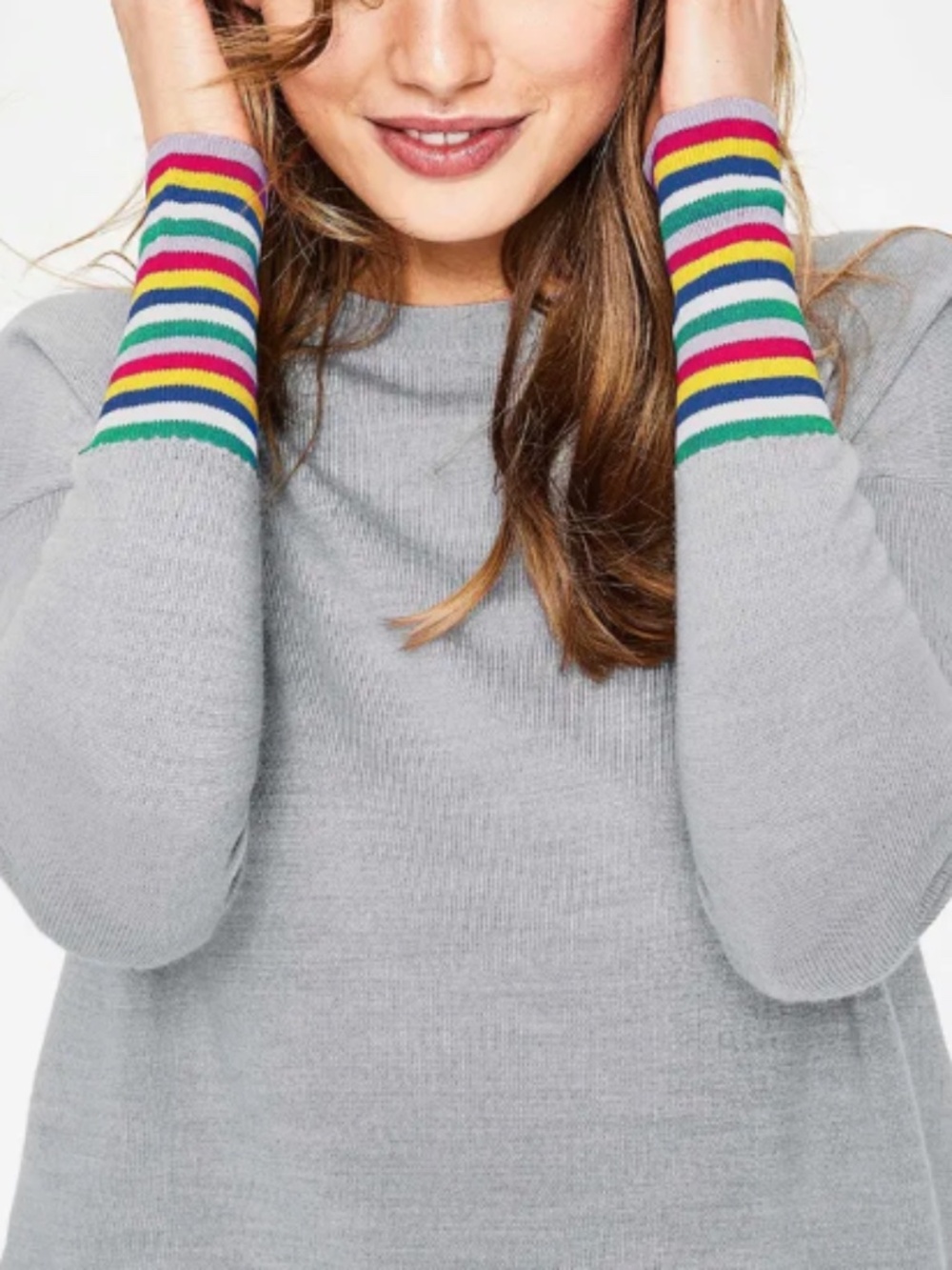 Boden, Rainbow Stripe Sweater, Size M